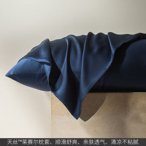 Pure Color Lyocell Pillowcase Pair Summer Ice Silk Smooth Cool Feeling Single Person 48cmx74cm Pillowcase Home Use