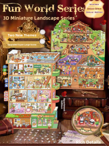 3D Miniature Scene Stickers DIY House Storage Large Size Handmade Account Korean Style Decal Scene Decoration Paper