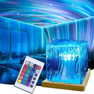 Starry Sky Projector Light LED Aurora Night Light USB Powered Remote 16 Colors Dimmable Mood Ambient Light Home Bedroom Decor