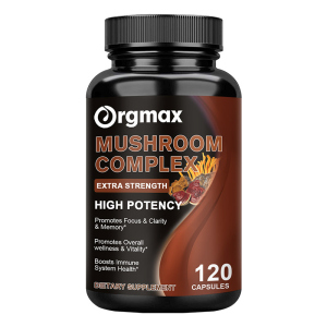 Orgmax Mushroom Complex Capsules Lions Mane with 10 Mushroom Blend for Energy & Immune Support Promote Mental Clarity & Focus Memory