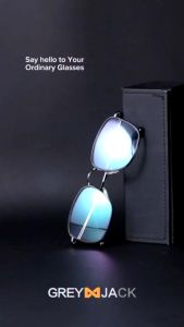 Grey Jack Kacamata Antiradiasi Blueray Kotak Bahan TR+Metal Ringan Fashionable Pria Wanita Bisa Minus Anti Radiasi Bluecromic 11081