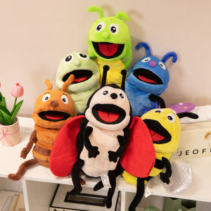 Cute Insect Plush Toys Dragonfly Ants Butterfly Ladybug Bee Cosplay Plush Doll Cute Hand Finger Puppet Educational Baby Toys