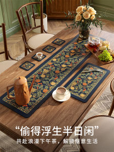 High End American Retro Leather Table Flag Long Water Absorbent Tea Table Cloth Afternoon Tea Table Mat Tea Flag PVC Material