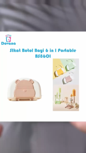 Dovana Sikat Botol Bayi Combat Bear Kotak Set Pembersih Portable Traveling Bottle Brush Drying Rack