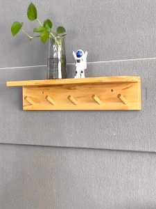 Kệ gỗ treo tường kệ trang trí Gía gỗ Decor phòng ngủmóc quần áo phụ kiện gỗ thông tự nhiên