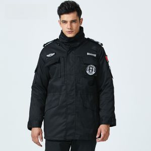 NUDO | Shield Security Guard Coat Winter Uniform Mens Cold Resistance Training Jacket Polyester Cotton Blend Youth Security Suit