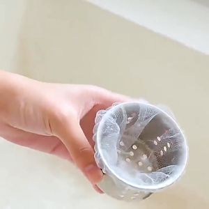 500ชิ้น ถุงกรองตาข่ายอ่างล้างจานแบบใช้แล้วทิ้ง / ถุงขยะป้องกันการอุดตันสำหรับรูระบายน้ำในอ่างล้างจาน / ถุงกรองตาข่ายสำหรับทำความสะอาดอ่างล้างจาน