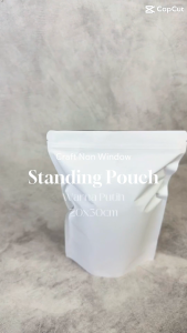 [20X30 CM] 10 PCS Standing Pouch Craft Non Windows Putih | Kemasan Kopi | Kemasan Paper Ziplock | Kemasan Biji Kopi Snack Makanan