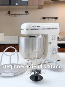 [1500W Heavy Duty] SUNATUR 5.5L Stand Mixer Dough Mixer & Egg Beater Metal Gears 8-Speed 304 Stainless Steel Bowl Ready Stock Philippines1 Year Warranty