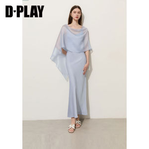 D-PLAY | French Style Satin Summer Dress with Camisole and Shawl