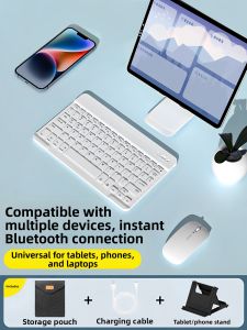 QUZHI | Bluetooth Wireless Office Keyboard and Mouse Set for iPad Mi and MatePad
