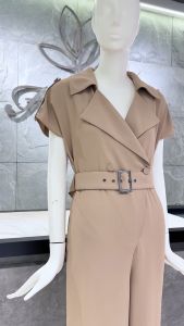 Jumpsuit cổ 2 ve đai eo rời HeraDG thiết kế tay ngắncá vai trang tríquần suông tôn dáng chất Tuytsi cao cấp SJSBE2002
