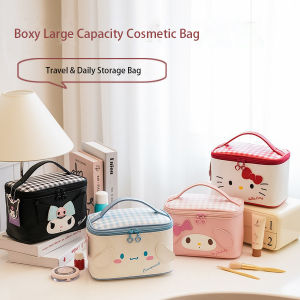 Sanrio | Sanrio Portable Large Capacity Makeup Bag PU Leather Cosmetic Case Travel Toiletry Organizer