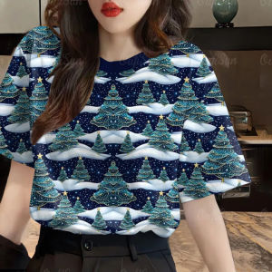 Áo Thun Nữ Tay Ngắn in Họa Tiết Halloween Và Lễ Hội Giáng Sinh Cổ Tròn in 3D Thời Trang Thường Ngày Mùa Hè Thường Ngày