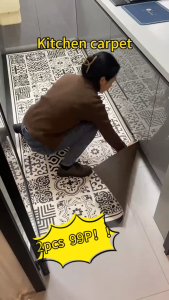 2pcs carpet Thickened Kitchen Carpet Floor Mat Prevent oil dirt and mold on the floor carpet mat 120*40+60*40cm