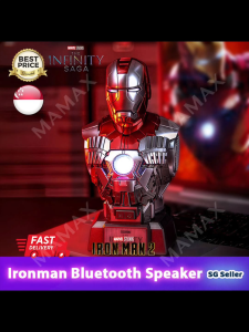 【Local Seller】Official License Collectible Iron Man MK5 Dual 5W Bluetooth Speaker With Openable Magnetic Head Sculpt&LED Eye Lights➕Sound Effects★Detachable Breastplate✅Christmas/Birthday Gift/Present Set✅