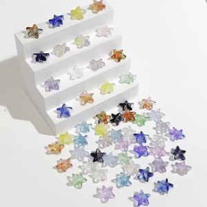 15x14mm 10pcs/bag Glass Beads Starfish Unique Shape Beads Colorful Spacer Beads For Handmade Making Earrings Bracelet Findings