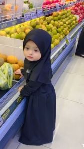 Gamis bayi polos set hijab bahan jersey spandek terbaru baju gamis bayi perempuan 0-4 tahun pakaian muslim anak