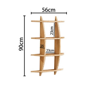 Artistic Style Wooden Tea Cup Rack Mediocre Brand Round Partition Paulownia Material Wall Mounted Storage Shelf for Home Decor