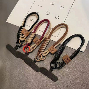 สายโทรศัพท์แบบถือได้ผูกด้วยเชือกผ้าฝ้ายถักสไตล์อังกฤษ สายรัดข้อมือป้องกันการตกหล่นและลื่นสำหรับผู้หญิง สายรัดโทรศัพท์มือถือแบบสั้น