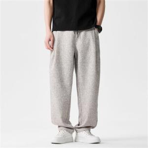 Quần Dài Nam Ống Đứng Mùa Hè BOGEDIT Phong Cách Nhẹ Nhàng Bằng Vải Lanh Mỏng Rộng Rãi Cạp Vừa Dài Thường Ngày