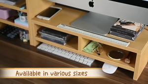 SUNNY Computer Monitor Holder Stand Riser Wooden Desk Organizer Shelf Display Bracket Laptop Stand
