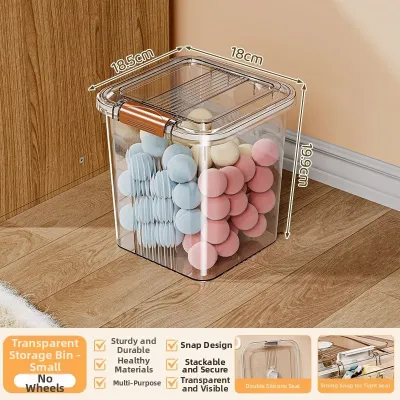 Large Capacity Transparent Rolling Toy Storage Box