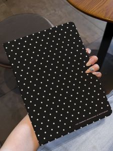 VivoPad5Pro 2025 Air Book Style Protective Case 3/3Pro Anti-Fall Tablet Cover Pad2 Silk Pattern SE Black Polka Dot 12.1 Inch with Pen Slot IqooPad2 Full Cover Silicone