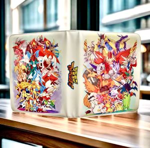 Digital Monster Trading Card Holder Album Leather Zipper Children Storage Pages Collectible Card Organizer