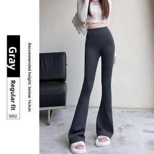 YAYANGREN | Black Fleece-lined Slight Flared High-waist Casual Horsehoe Pants 2025 New Style