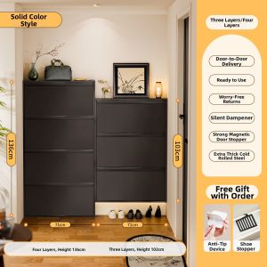 CTYLIGHTZ | Ultra-thin Narrow Shoe Cabinet Steel