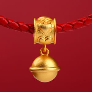 Ancient Gold Blue Lucky Fortune Bell Pendant Alluvial Gold Drip Pendant DIY Bracelet Hand-Knitted Rope Ornament Accessories