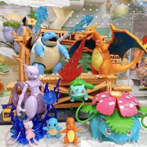 Pokemon Pikachu Charizard Toys Pocket Monster Building Block Mewtwo Blastoise Venusaur Meowth Cartoons Model Collect Gifts