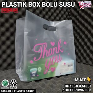 Plastik Box Brownies Motif THANK YOU Isi 50 Kantong Bolu Susu Bening Bingkisan Snack Ulang Tahun