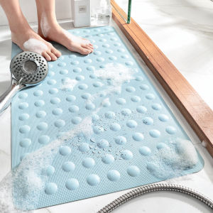 Modern Simplicity TPE Anti Slip Bathroom Floor Mat Rubber Bath Mat Waterproof Bathroom Rug Massage Feet Mat Odorless and Non-Slip Shower Room PVC Bath Tub Mat with Suction Cup Household Hydrophobic Anti Slip Foot Pad