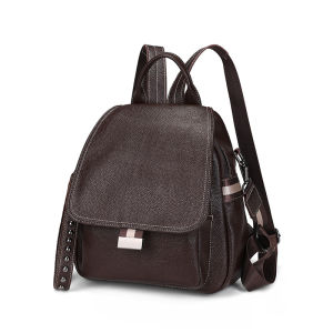 กระเป๋าเป้สะพายหลังหนังแท้สุภาพสตรีกระเป๋าแฟชั่นป้องกันการโจรกรรมกระเป๋าเดินทางเมืองเป้สะพายหลังวินเทจนุ่มพังค์สไตล์บุคลิกภาพถนน