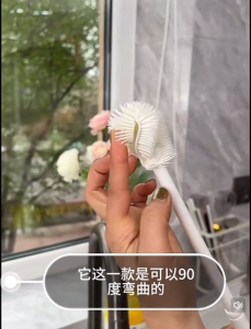 Multifunctional Silicone Bottle Cleaning Brush Silicone Cup Brush Cup Cleaning Appliance Feeding Bottle Long-Handled Brush Storage Rack Drill-Free Sink Storage Rack