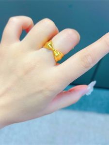 New 2024 Princess Escape Butterfly Knot Ring Adjustable Sweet Vintage Wide Face Womens Fashion Jewelry Non-fading High-End Feeling