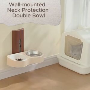 Wall mounted dog bowl Hanging dog bowl Dog food bowl for wall Space saving dog bowl No spill wall mounted dog bowl Adjustable height hanging pet bowl