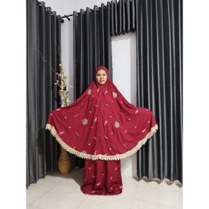 Mukena rayon bordir bunga fajrina matahari dewasa jumbo