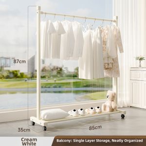 MINGZHI | Double Layer Indoor Outdoor Clothes Rack Mobile Storage