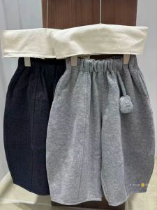 Comfortable Baby Boys Girls Knife-Edge Pants Loose Fit Fashionable Solid Color High Waist Straight Leg Korean Style Cotton Trousers