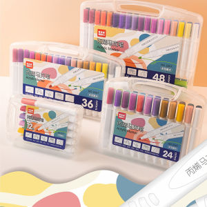 Kids Acrylic Marker Pen Waterproof 24 Colors DIY round Head Painting Graffiti Painting Opaque Water-Based Crayon Goka Pen