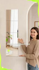 Gương Soi Toàn Thân Gắn Tường Bằng Acrylic Chống Vỡ Dành Cho Phòng Tập Thể Dục Tại Nhà Và Phòng Ngủ Gương Tập Thể Dục Không Phải Kính Với Cạnh Vuông Bo Tròn