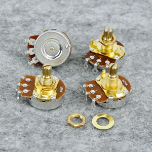 FLEOR | FLEOR 4PCS Short Shaft 18-spline Guitar Potentiometers Pots A250K B250K Golden