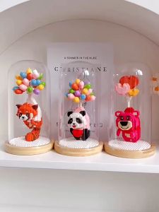 Wise Hawk 2833 / 2834 / 2835 Romantic Balloon Panda Bear Raccoon Gift Decoration Building Block Brick Toy Boy Girl 浪漫气球