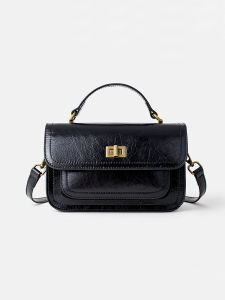 Fashionable Retro Leather Crossbody Bag Womens Handbag Shoulder Bag Stylish Trendy Small Square Bag Casual Lock Buckle