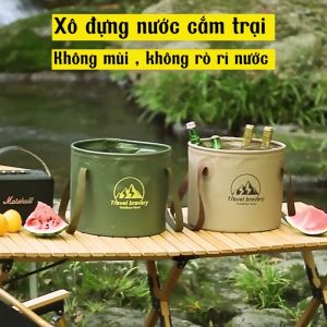 Xô nước gấp gọn 10 lít 20 lít đi cắm trại dã ngoại - thùng nước lưu trữ cắm trại đi bộ đường dài câu cá - DCP19