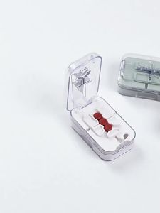 Multif Pill Splitter with Storage Compartment 1/2 1/3 1/4 Precise Pill Cutting Portable Medicine Organizer with Storage Bottle