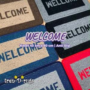 Keset kaki welcome 40 cm x 60 cm anti slip bulu tebal salur modern minimalis alas lantai depan pintu masuk dapur kamar mandi tidur doormat - NMs